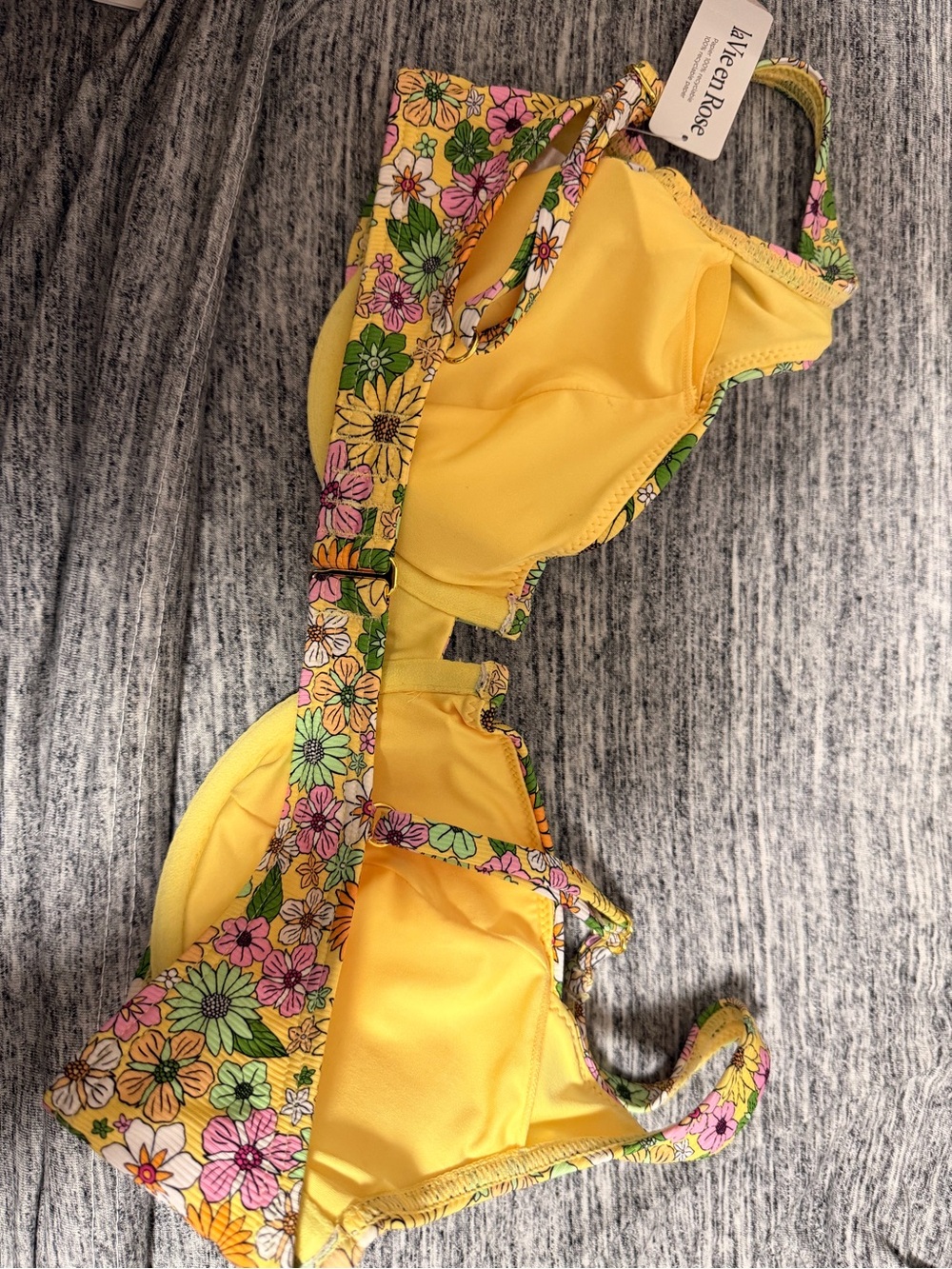 La Vie En Rose, Floral Print Yellow Multi Women's bra and bottom - Picture 3 of 5